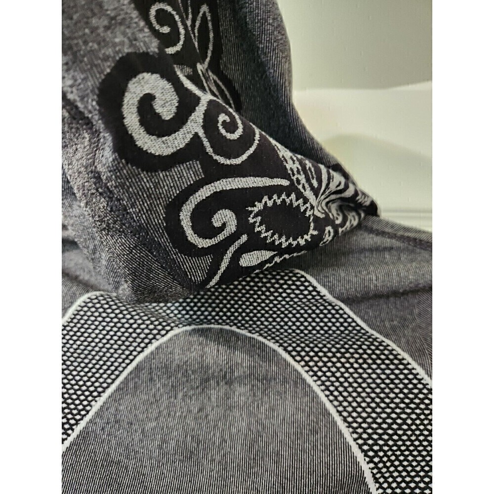 Athleta 1/2 Zip Jacket Hooded Sx XS Grey With Black Floral Accent EUC - Picture 8 of 8